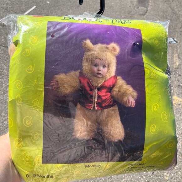 Booville Monkey Halloween Costume 0-9 months Warm One-Piece Bunting Suit - Picture 2 of 5